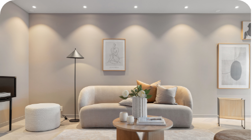 Sala con iluminación LED