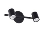 Aplique 2 Luces Gu10 Negro  Base Red. Markas Iluminacion - 1748/b2n