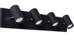 Aplique 4 Luces Gu10 Base 20x20cm Negro  Elviza Markas Iluminacion - 1748/a4n