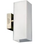 Aplique De Pared Difusor Rectangular Niquel Opal Sat. E27 Ticar - 4000