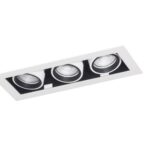 Aplique Embutido Cardanico 3 Luces 240x90mm Blanco Karol 3 Leuk Iluminacion - 6459