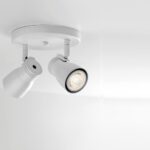 Aplique Plafon 2 Luces Redondo P. Met. 690mm. Gu10 Blanco Texturado Axus Lucente - 52.12.3022.03