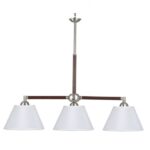 Araña Carla Cilind 3 Luces Platil/cuero  P/blanca Luz Del Siglo - Ar0252-03plkm-zlb