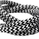 Cable Textil Cobre Blanco Negro Zig-zag X Metro Trefilight - Ctbbn