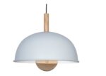 Colgante 1/2 Esfera C/detalle En Madera ø34cm Blanco San Justo - Mc6612-16