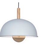 Colgante 1/2 Esfera C/detalle En Madera ø34cm Blanco San Justo - Mc6612-16