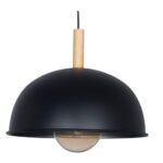 Colgante 1/2 Esfera C/detalle En Madera ø34cm Negro San Justo - Mc6612-02