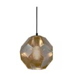 Colgante 1 Luz E27 Cristal Ambar Birk 180 Iluminacion - 15036/amb