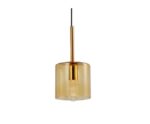 Colgante 1 Luz E27 Cristal Ambar Coco Fat 180 Iluminacion - 15057