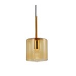 Colgante 1 Luz E27 Cristal Ambar Coco Fat 180 Iluminacion - 15057