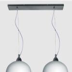 Colgante Aluminio 2 Luces C/tapa 50cm E27 Ng C/int. Bl Vignolo - Li-8028