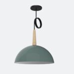 Colgante Campana Grande Alum. Semiesfera Verde C/cable 1 Mt. Spots Line - Bell03-ve