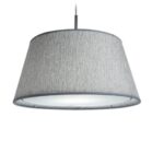 Colgante Conico Cañamo Claro Con Tapa Platil 40cm Diam Luz Del Siglo - Co7410-02pl-ykc