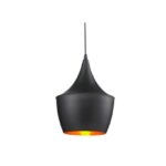 Colgante Esmaltado Negro Int. Oro Satinado E27 Beat Fat  180 Iluminacion - 19012 Ng