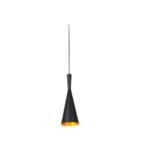 Colgante Esmaltado Negro Int. Oro Satinado E27 Beat Tall  180 Iluminacion - 19011 Ne