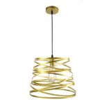 Colgante Metalico 1l E27 Twist Oro  180 Iluminacion - 19008/or