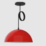 Colgante Semiesferico E27 ø300mm H140mm Rojo Blanco Spots Line - Bell08-rb