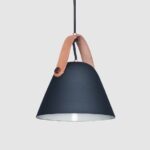 Colgante Skin 1 Luz Negro C/cuero Vignolo - Li-0215-ne