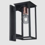 Farol Colonial S/reja E-27 Negro Texturado Ferrolux - F-151