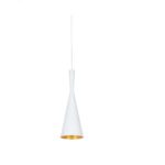 Lampara Colgante Esmaltado Blanco Interior Dorado E27 Led Beat Tall  180 Iluminacion - 19011/bl