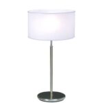 Lampara De Mesa Platil Cilindrica Lienzo Blanco Luz Del Siglo - Lm3010-01 Zlb