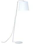 Lampara De Pie Conica Lienzo Blanco Blanca Con Cable Kinu - Luz Del Siglo - Lp7500-01blc-ylb