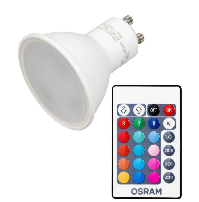 Lampara Led Dicro Par 16 Rgbw 4.5w Gu10 C/c. Remoto Osram - 7021090 - Imagen 2
