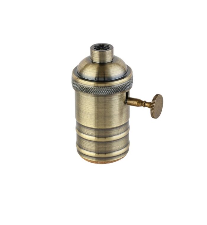 Portalampara Aluminio E27 Vintage Perilla Bronce Macroled - Plv-vin-p-e27-br - Imagen 2