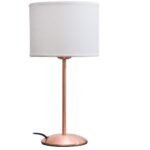 Velador Akemi Cobre Satinado Pantalla Blanco E27 Markas Iluminacion - V35-ub