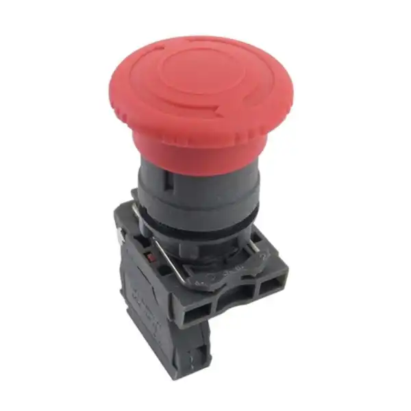 1738256429164_files PULSADOR DE EMERGENCIA PLASTICO HONGO 40MM ROJO 1/4 GIRO (1 NC + 1 NA) - Imagen 1