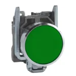 PULSADOR PLASTICO RASANTE VERDE (1 NA)