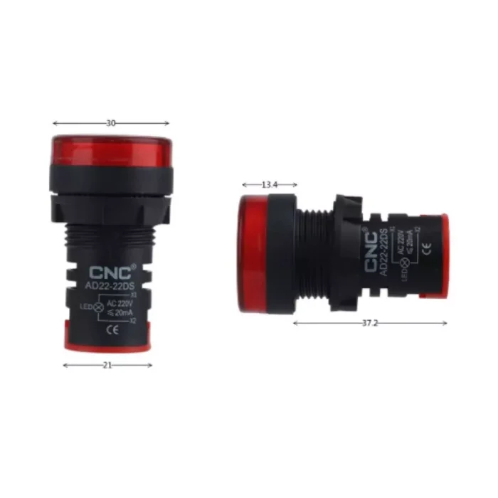PILOTO LUMINOSO PLASTICO LED MONOBLOQUE ROJO 24 VCA/VDC - Imagen 2